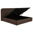 Anders Upholstered Eastern King Storage Lift Platform Bed Chocolate