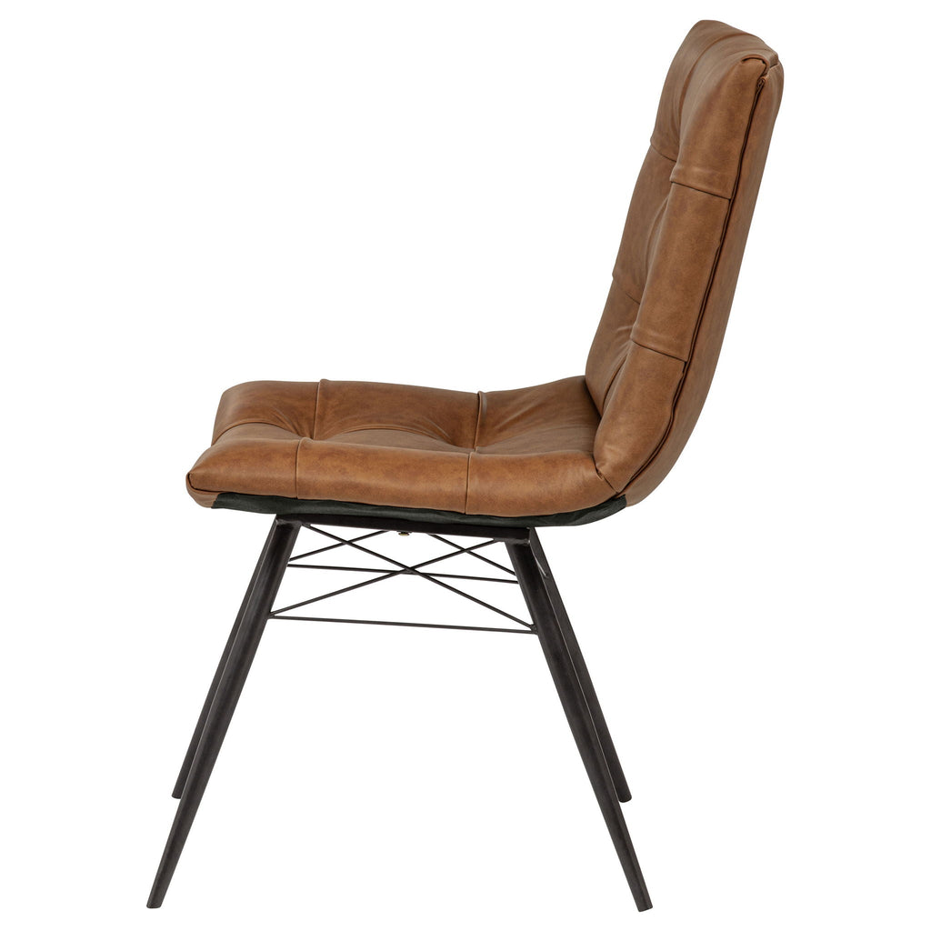 Aiken Faux Leather Upholstered Dining Side Chair Saddle Brown (Set of 4)