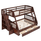 Bunk Bed With Drawers, Ladder And Storage Staircase