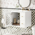 Wall-Mounted Bathroom Vanity Set With Sink, 2 Drawers And Soft-Close Door