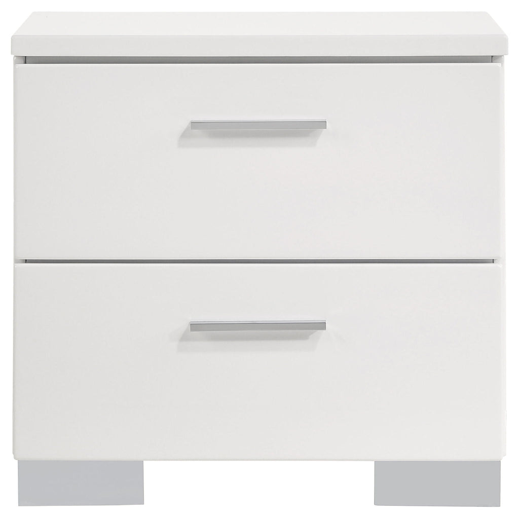 Felicity 4-piece Eastern King Bedroom Set White High Gloss