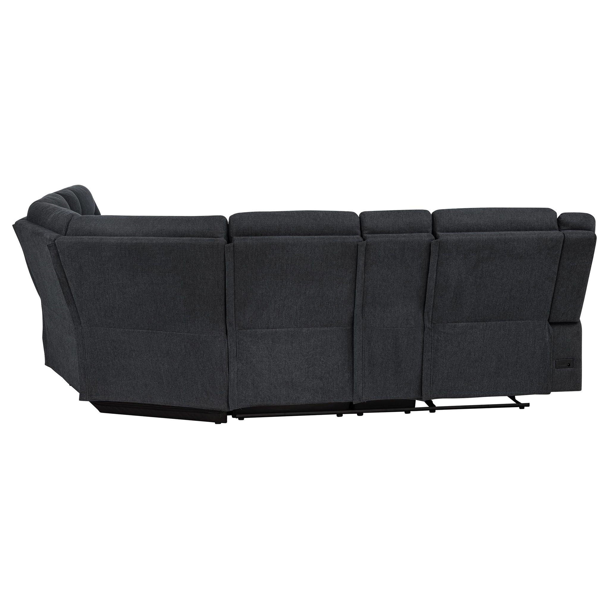 Hagen Upholstered Power Reclining Sectional Sofa Steel Grey