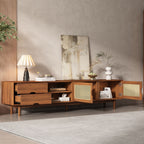 TV Stand For TVs Up To 85", Media Console With 2 Drawers - Walnut