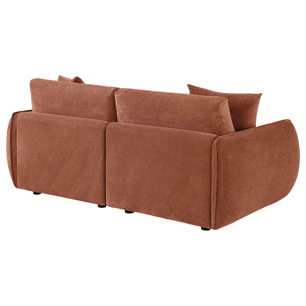 Elysia Chenille Upholstered Modular Lounge Loveseat Coral
