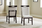 Neymorton - Dining Upholstered Side Chair (Set of 2) - Light Gray / Brown