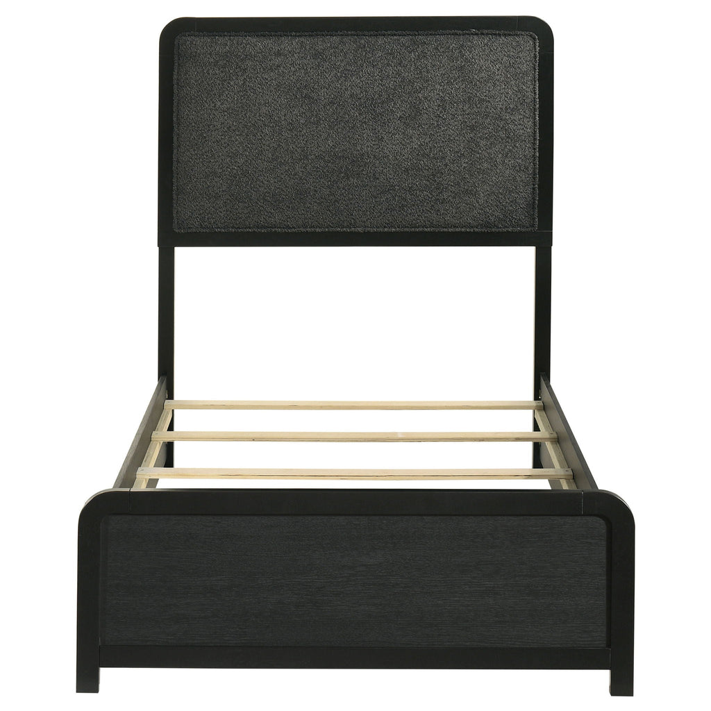 Cavelle 51-inch Upholstered Twin Panel Bed Black