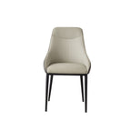 Modern Dining Chair Set Upholstered Seats Steel Metal Legs 2 Tone Contemporary Kitchen Living Room Furniture (Set of 2) - Black / Gray