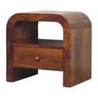 Darcy - Nightstand With Drawer And Open Shelf - Brown