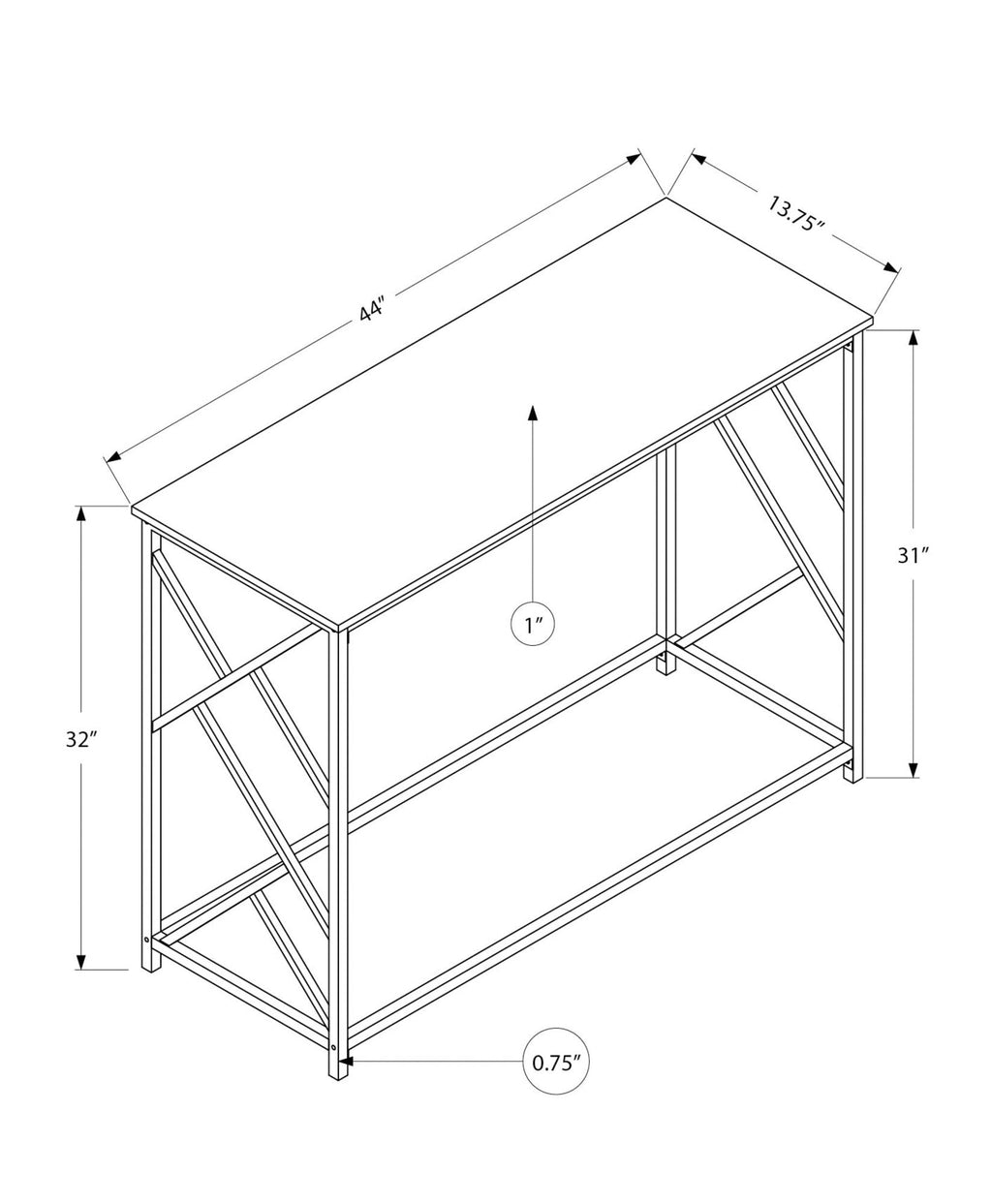 Accent Console Table For Entryway, Modern Design