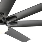 Ceiling Fan With Dimmable LED Light, 8 Blades, Smart Remote Control, Reversible DC Motor For Home Office And Living Spaces - Matte Black