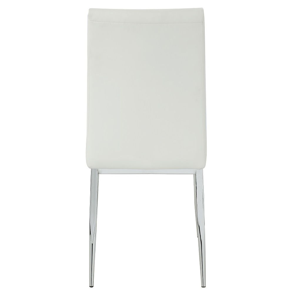 Kamaile - Side Chair (Set of 2) - Beige Synthetic Leather & Chrome