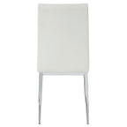 Kamaile - Side Chair (Set of 2) - Beige Synthetic Leather & Chrome