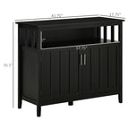 Homcom - Sideboard Buffet Cabinet, Kitchen Cabinet, Coffee Bar Cabinet With 2 Doors And Adjustable Shelves For Entryway Living Room - Black
