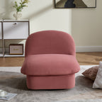 Pumpkin Shaped Swivel Accent Chair, 360 Degree Rotation For Living Room
