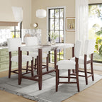 5 Piece Counter Height Dining Set With 4 Upholstered Chairs