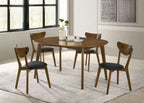 Jedda 5-piece Oval Dining Table Set Dark Walnut