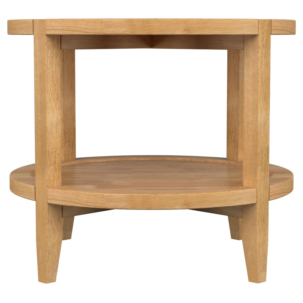Camillo 3-piece Round Coffee and End Table Set Maple