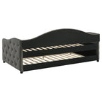 Sadie Upholstered Twin Daybed with Trundle Grey