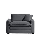 Modern Classic Fabric Single Chair Deep Seat Sofa With Pillow
