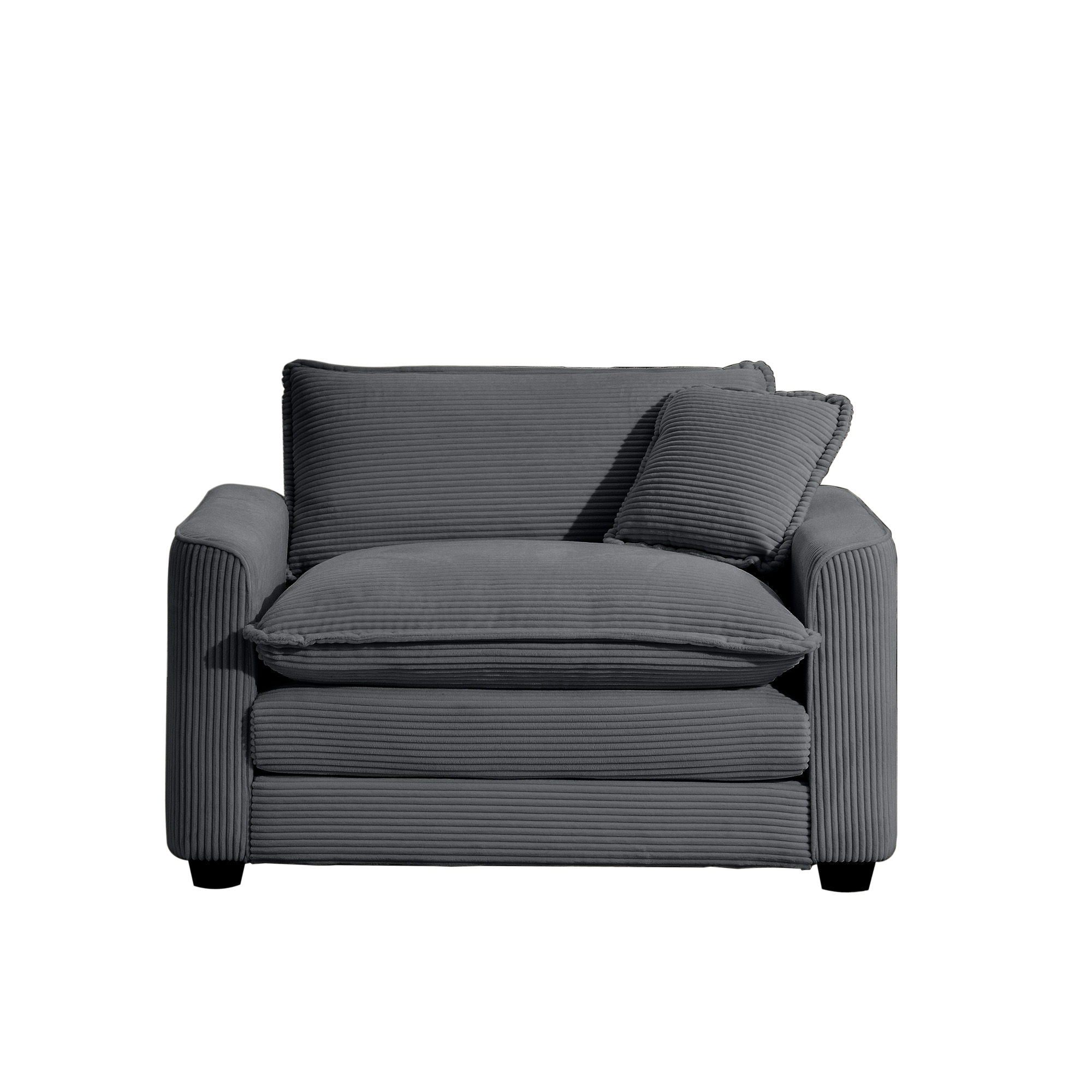 Modern Classic Fabric Single Chair Deep Seat Sofa With Pillow