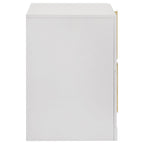 Ines 2-drawer Nightstand Bedside Table White High Gloss