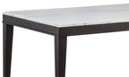 Averill 7-piece White Marble Top Dining Set Dark Grey and Coffee Bean
