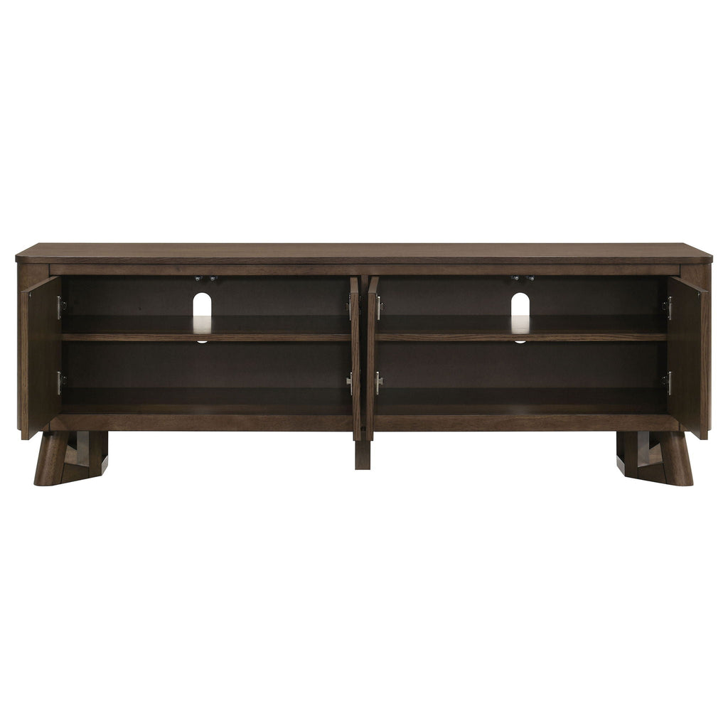 Trotter 71-inch 4-Door Wood TV Stand Media Console Brown
