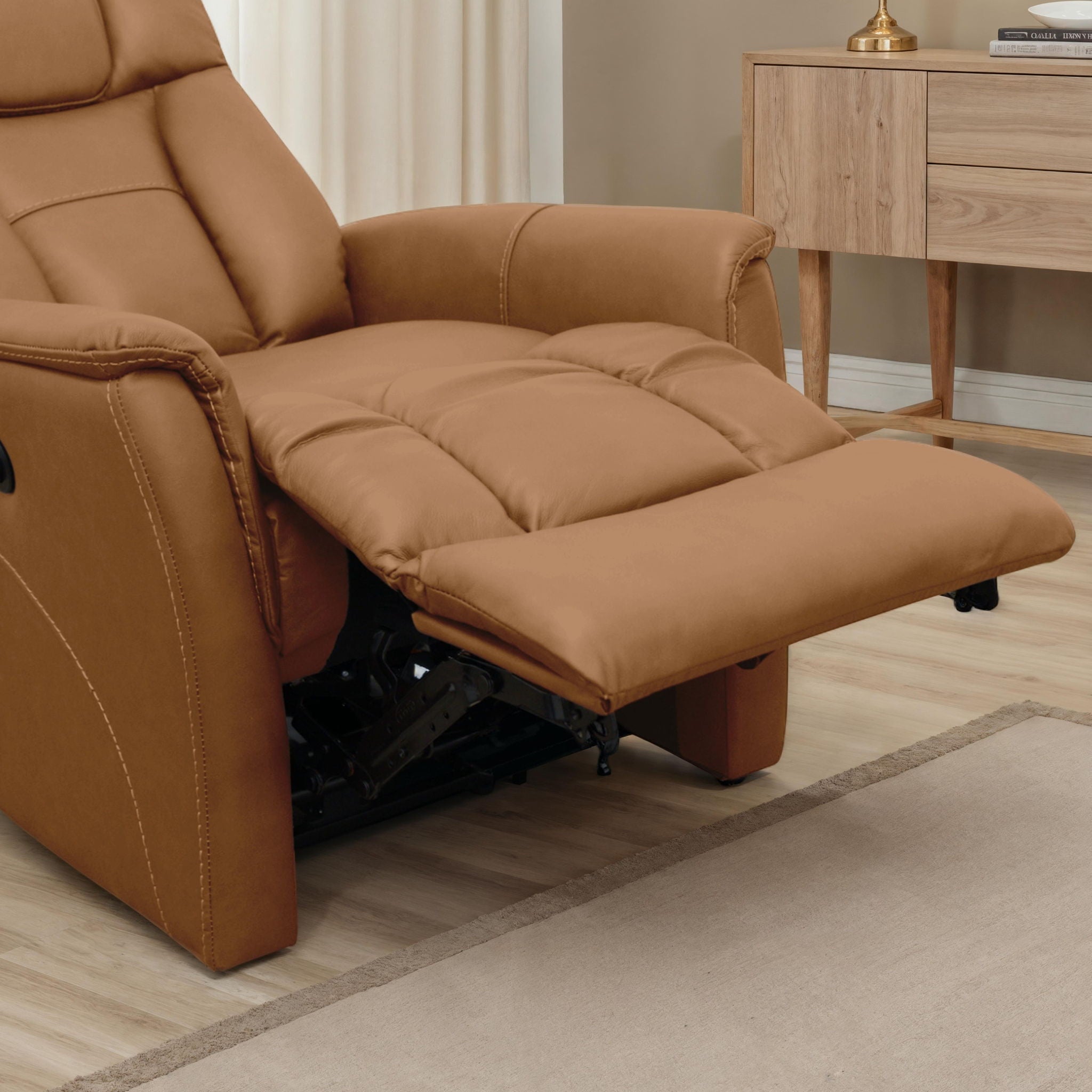 Oslo - Power Recliner With Manual Adjustable Headrest And Power Footrest - Brown