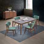 Bevis - Server - Green Fabric & Walnut