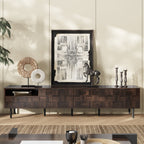 78" TV Stand With Storage Cabinets For Living Room - Walnut