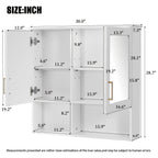 2 In 1 Wall-Mounted Mirror Cabinet With Adjustable Shelves, Soft-Close Doors, High-Definition Mirror & Storage