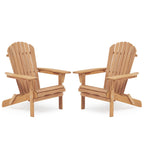 Lounge Patio Chair For Garden Outdoor Wooden Folding Adirondack Chair (Set of 2) Solid Cedar Wood Lounge Patio Chair For Garden