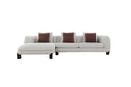 Mardi - Tweed Sectional Sofa With 3 Pillows - Maroon / Beige