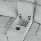 Galya - Motion Loveseat With Console - Light Gray Chenille
