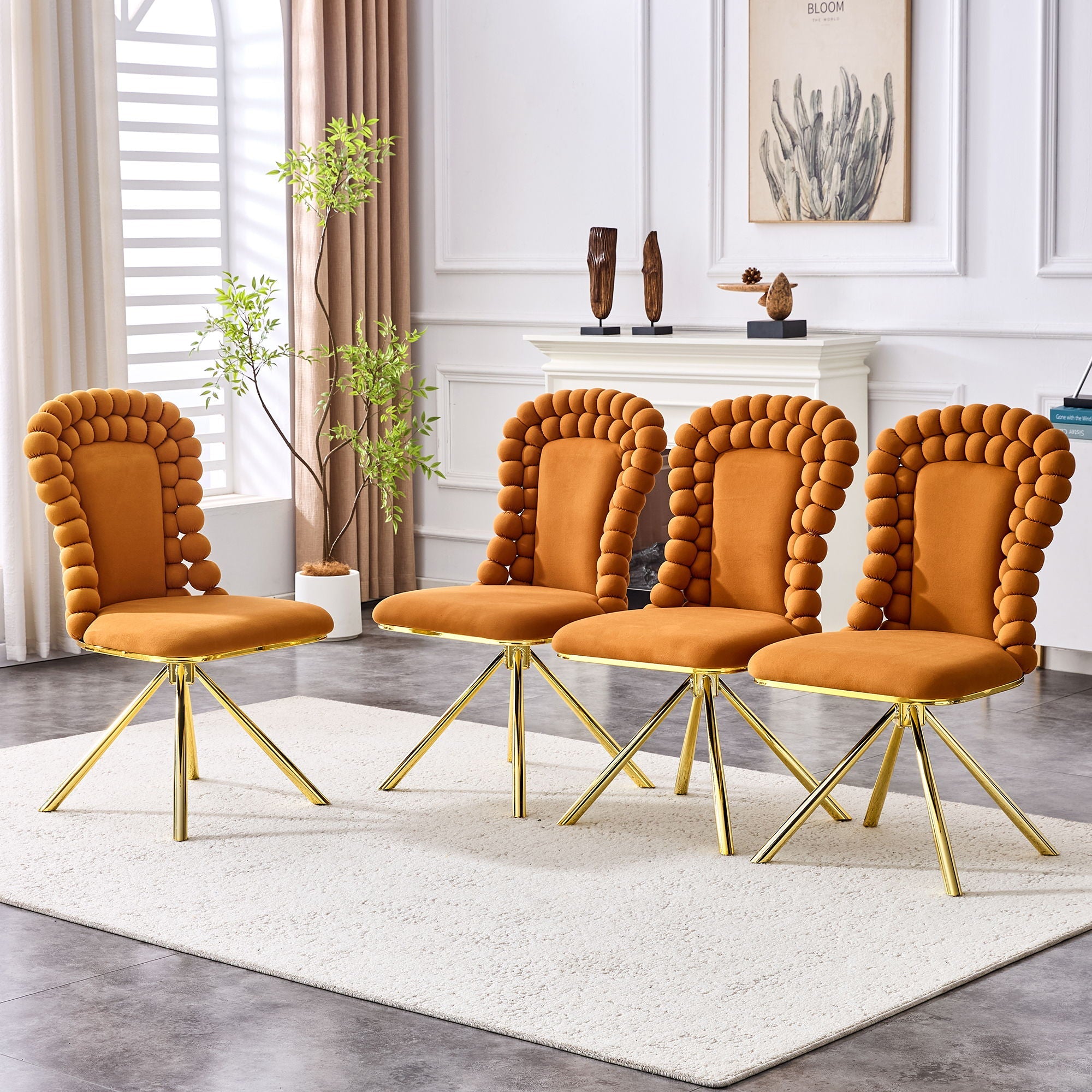 Puffy Bubble, Ball Chain Chair For Dining Room & Kitchen (Set of 2)