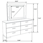 Felicity 6-drawer Dresser with LED Mirror White High Gloss