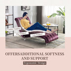 Chaise Lounge Indoor, Button Tufted Upholstered Chaise Lounge Chair With Pillow