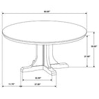 Hartville 60-inch Round Dining Table Natural Light Brown