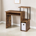 Lyphre - Computer Desk - Weathered Oak / Black