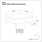 Owen - Multifunctional Square Coffee Table Storage Ottoman