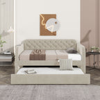 Upholstered Daybed With Trundle And USB Charging Design