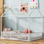 Metal House Bed With Fence And Door