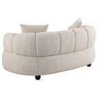Whitney 2-Piece Contemporary Channel Tufted Woven Fabric Sofa Set Pebble