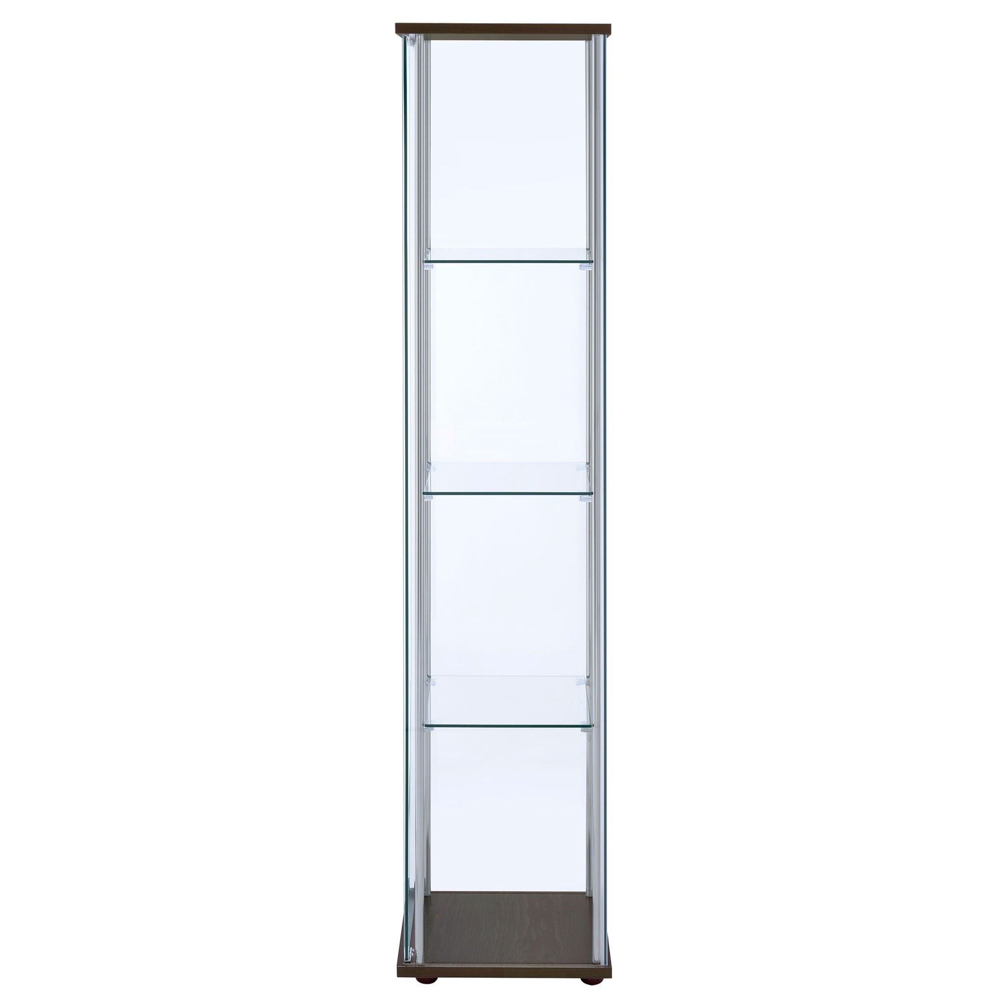 Bellatrix 3-shelf Clear Glass Curio Cabinet Cappuccino