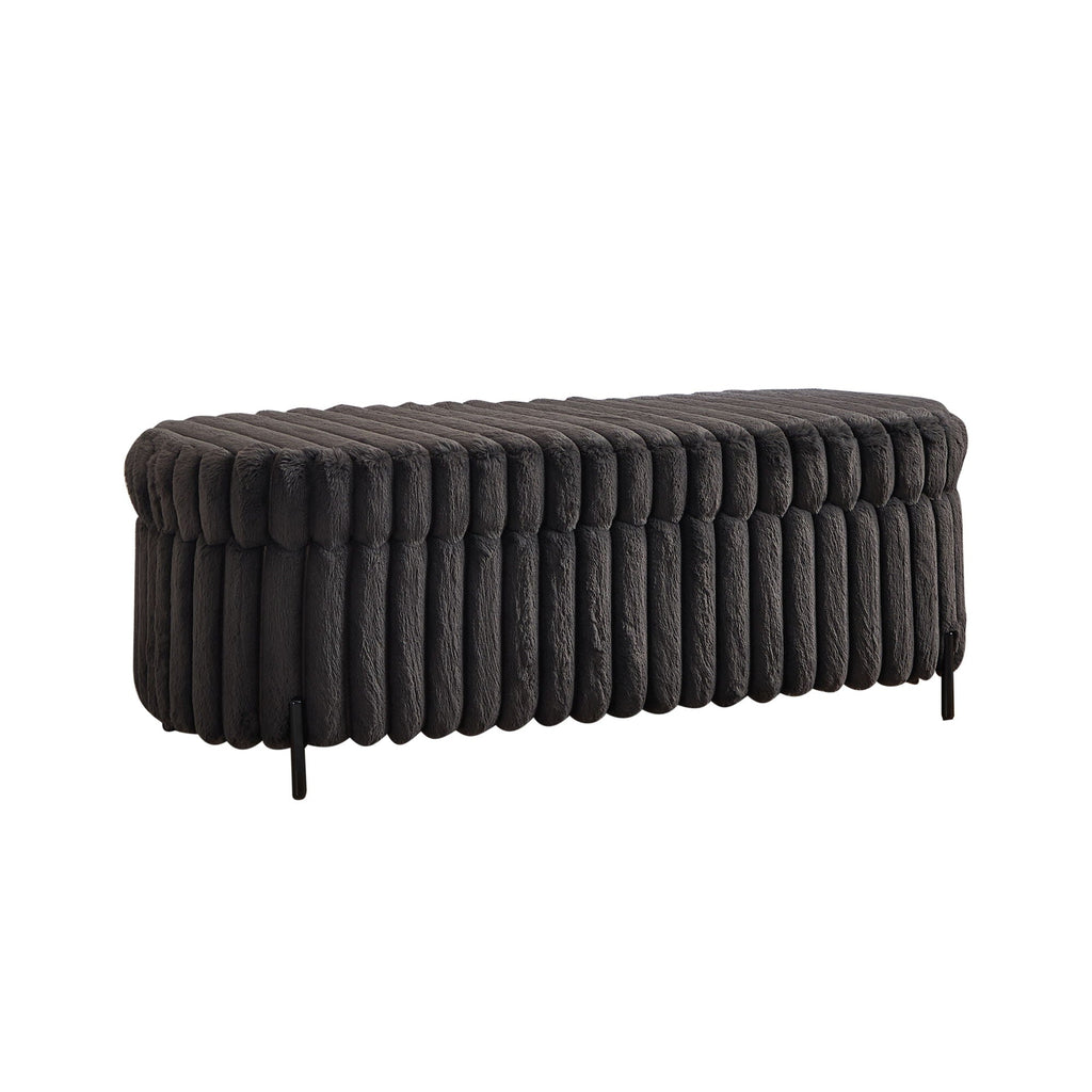 Flip Top Storage Bench With Metal Legs