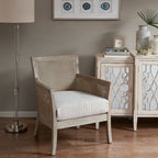 Cane Armchair With High Density Foam - Cream / Reclaimed Natural