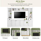 Minimalist Entertainment Wall Unit Set With Bridge For TVs Up To 75"