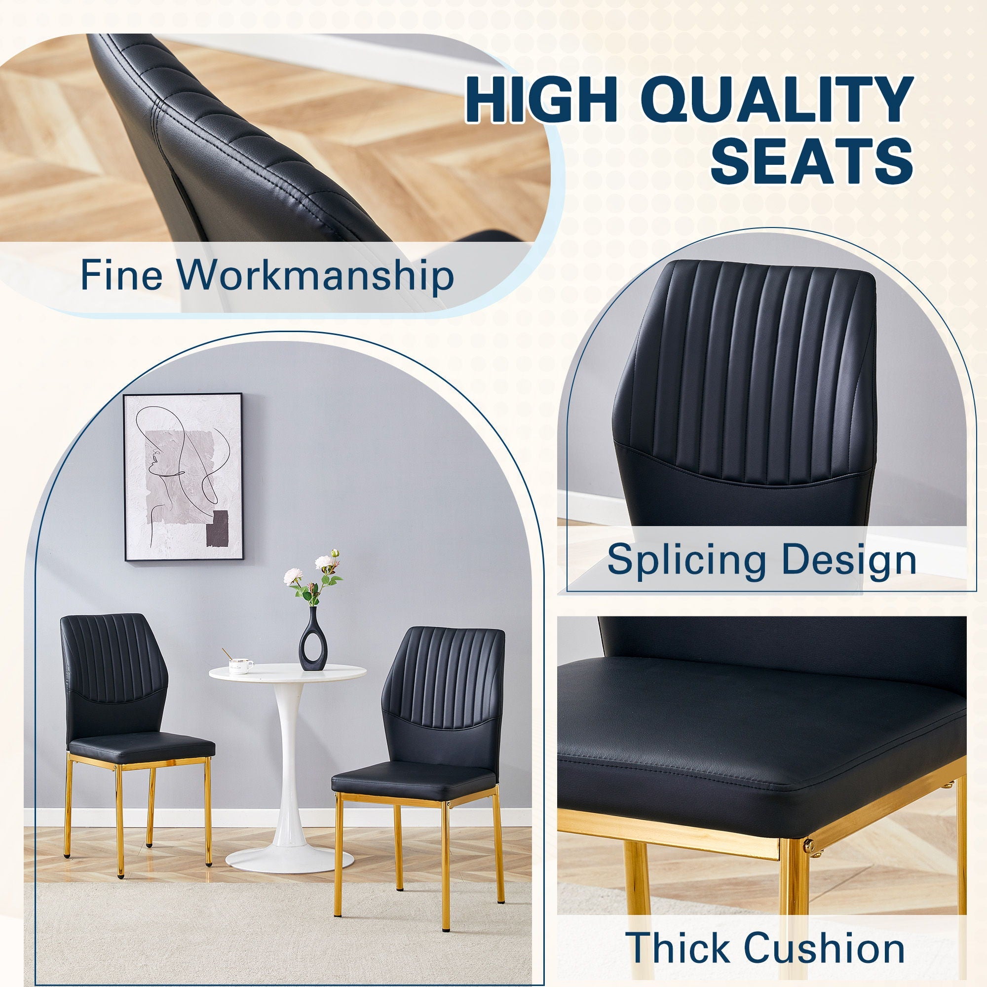 Luxury Simple Chair With Metal Leg