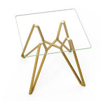 Modern Glass Dining Table With Metal Legs