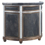 Rahma - Bar Table - Antique Ebony Top Grain Leather & Aluminum